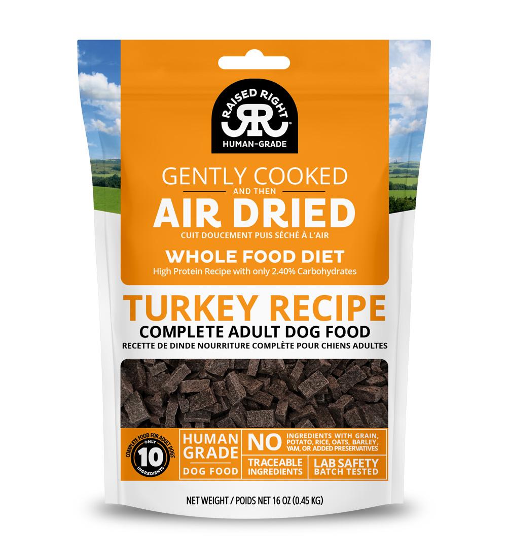 Raised Right Turkey Recipe Adult Air-Dried Dog Food 1lb